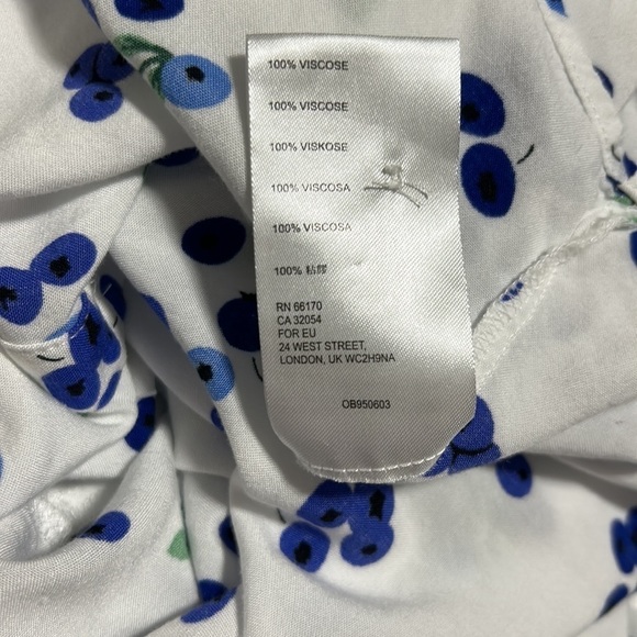 Anthropologie Maeve Blueberry Blithe Button Down Top White Blue Size 4 - Picture 13 of 13